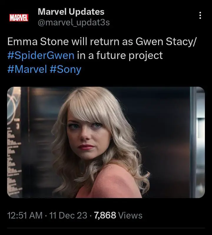 Emma Stone Will Return as Gwen Stacy